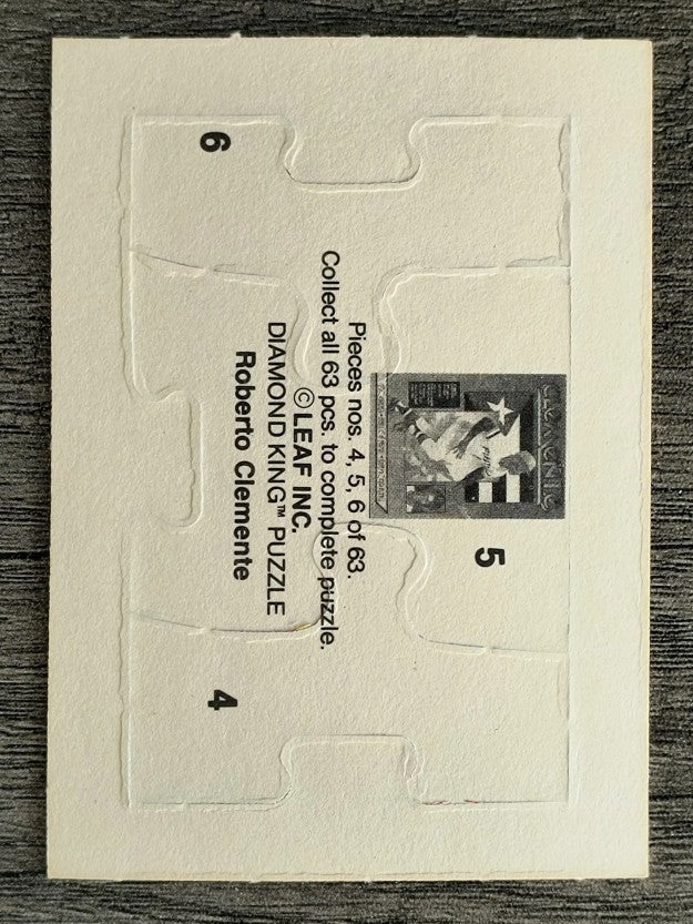 1987 Donruss Roberto Clemente Puzzle #4 Clemente Puzzle 4-6