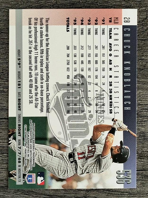 1996 Donruss #536 Chuck Knoblauch