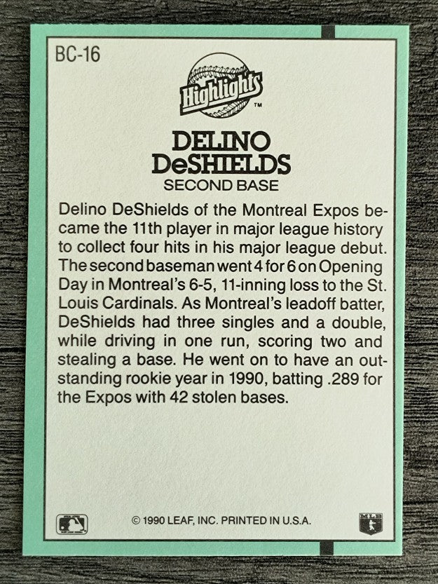 1991 Donruss Bonus Cards #BC16 Delino DeShields