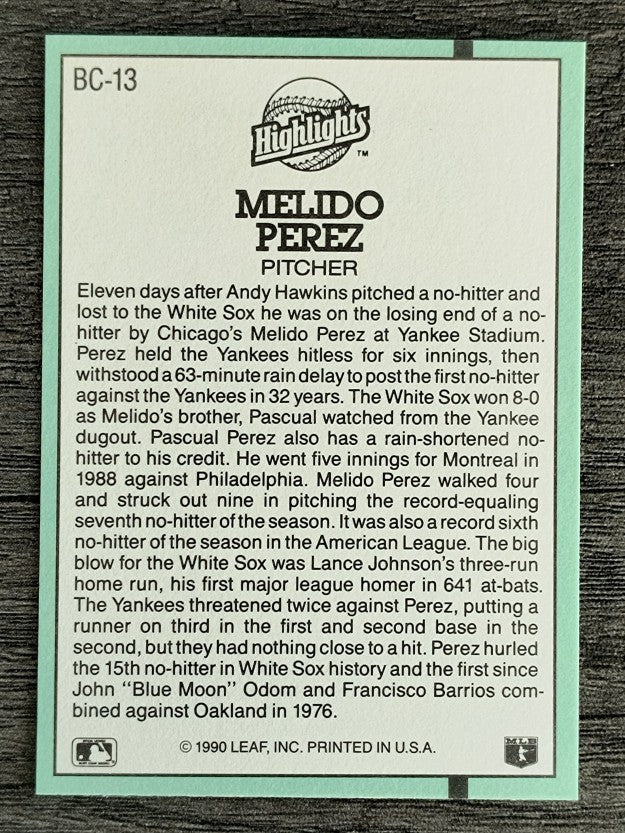 1991 Donruss Bonus Cards #BC13 Melido Perez