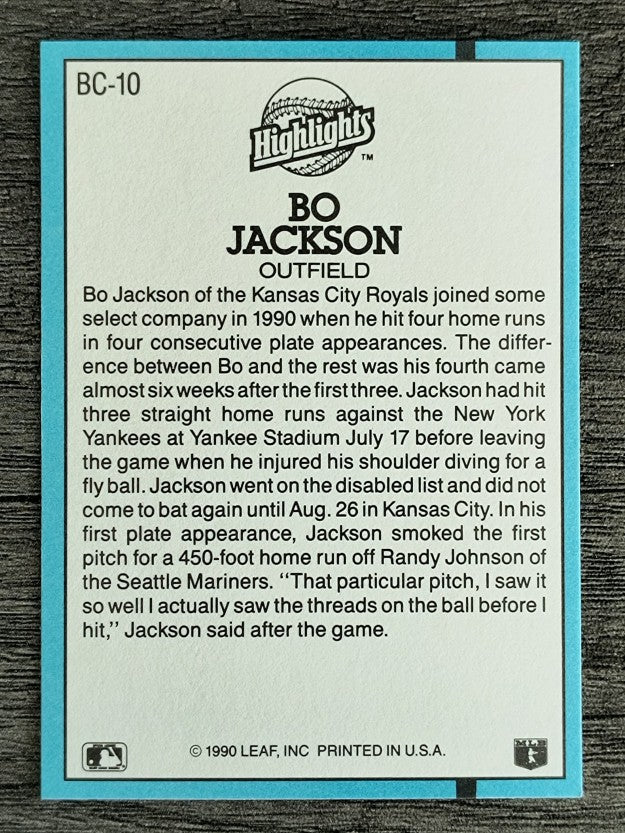 1991 Donruss Bonus Cards #BC10 Bo Jackson