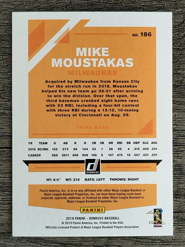 2019 Donruss #186 Mike Moustakas