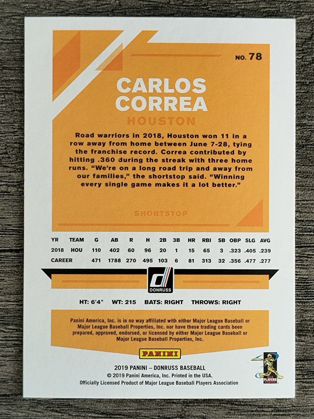 2019 Donruss #78 Carlos Correa