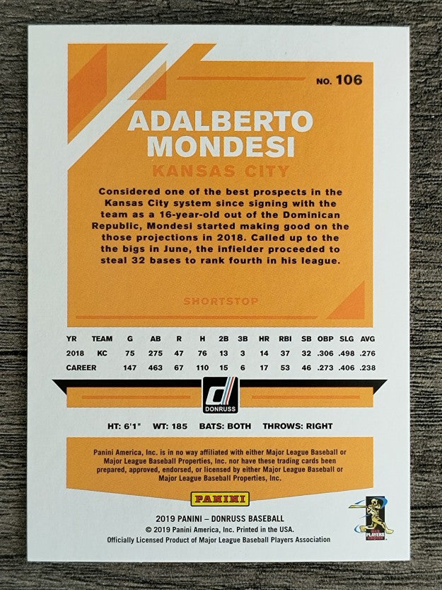 2019 Donruss #106 Adalberto Mondesi