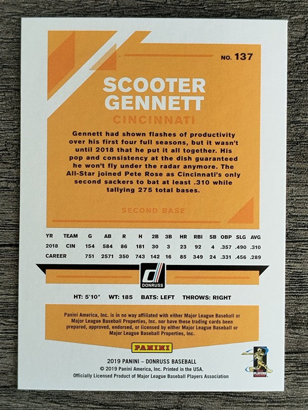2019 Donruss #137 Scooter Gennett