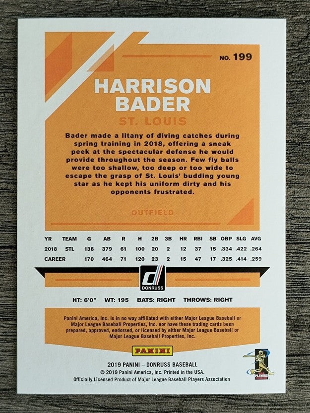 2019 Donruss #199 Harrison Bader