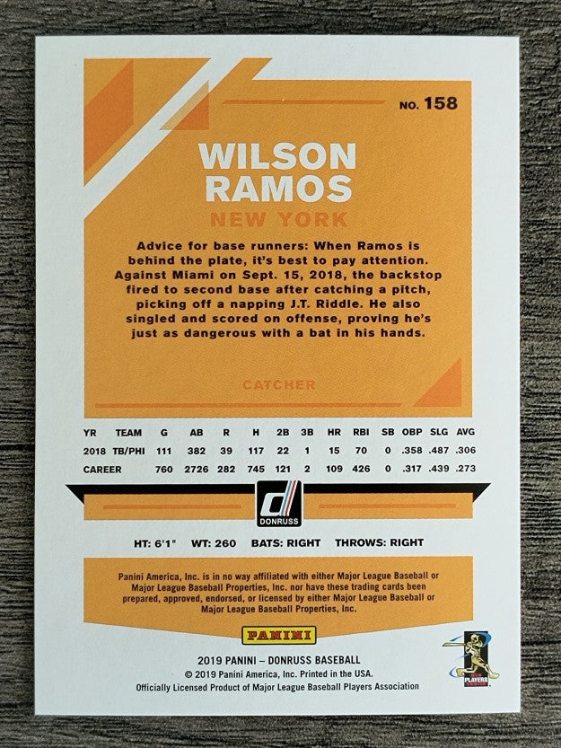 2019 Donruss #158 Wilson Ramos