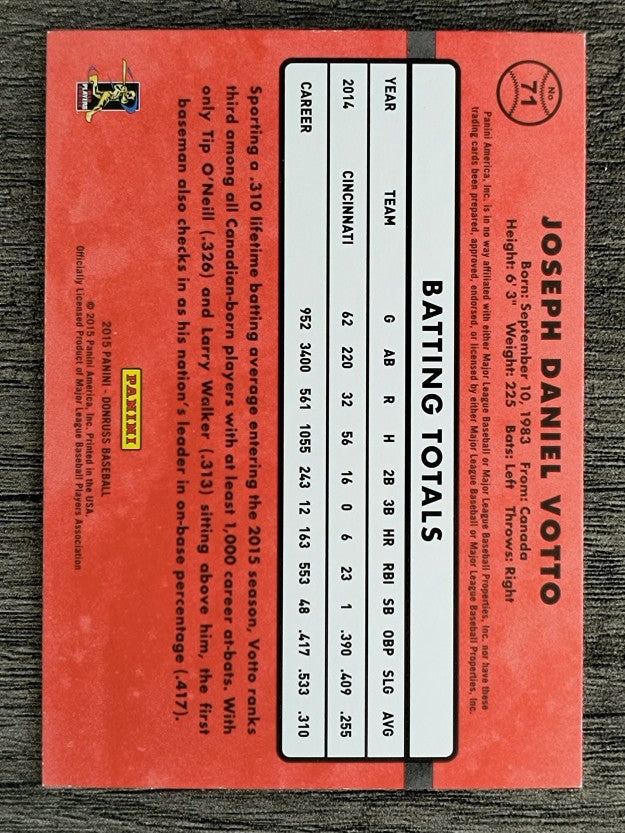 2015 Donruss #71 Joey Votto