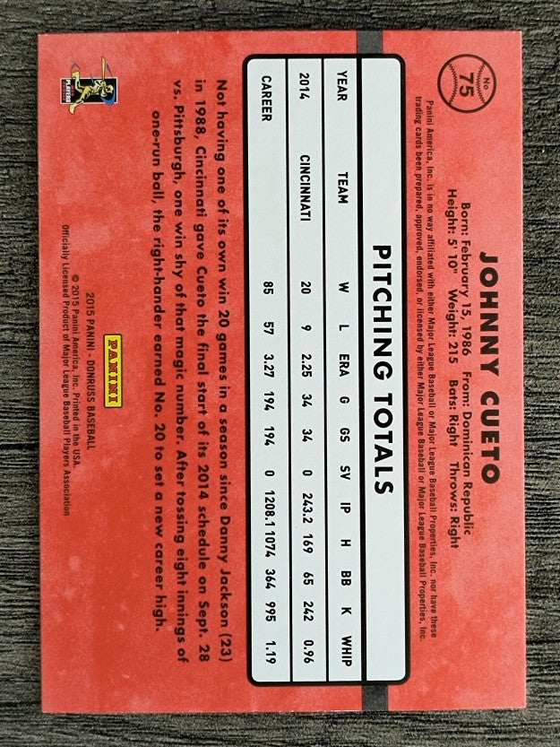 2015 Donruss #75 Johnny Cueto