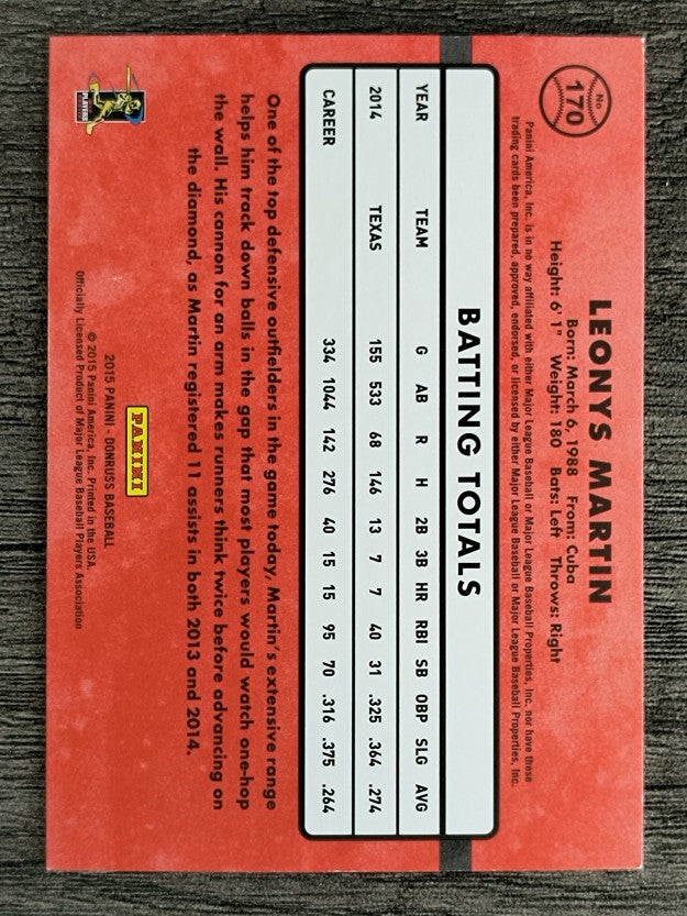 2015 Donruss #170 Leonys Martin