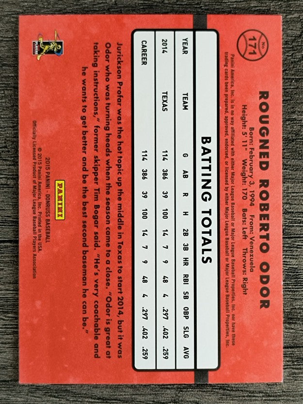 2015 Donruss #171 Rougned Odor