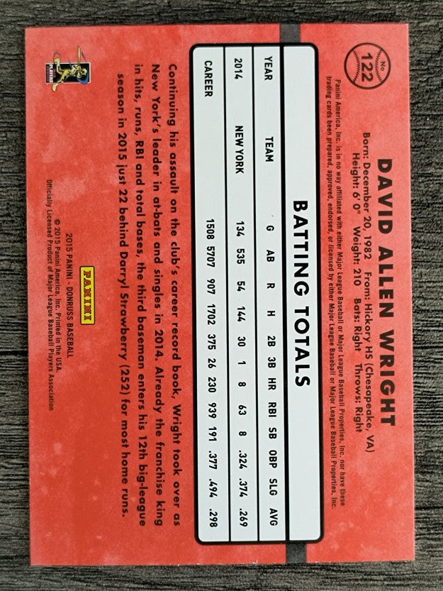 2015 Donruss #122 David Wright