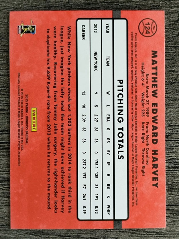 2015 Donruss #124 Matt Harvey