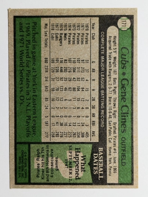 1979 Topps #171 Gene Clines (EX)