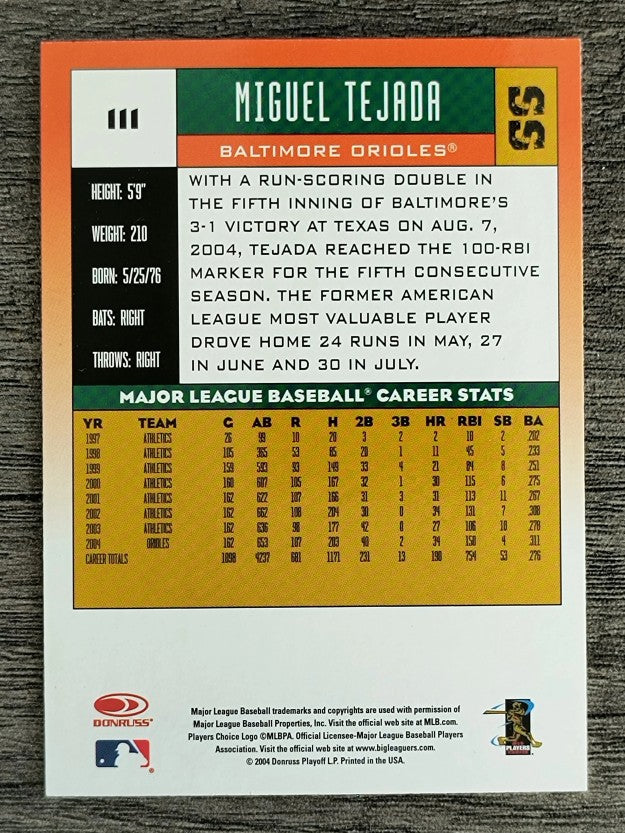 2005 Donruss #111 Miguel Tejada