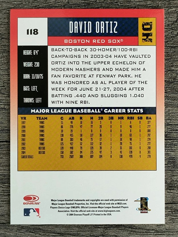 2005 Donruss #118 David Ortiz