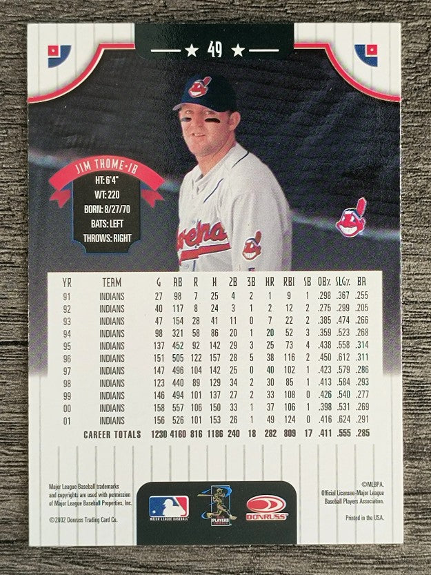 2002 Donruss #49 Jim Thome