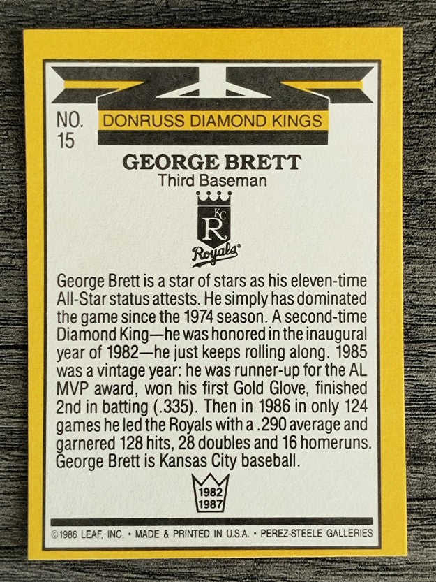 1987 Donruss #15 George Brett DK