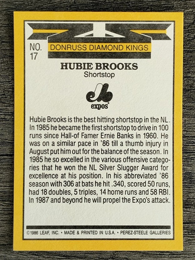 1987 Donruss #17 Hubie Brooks DK