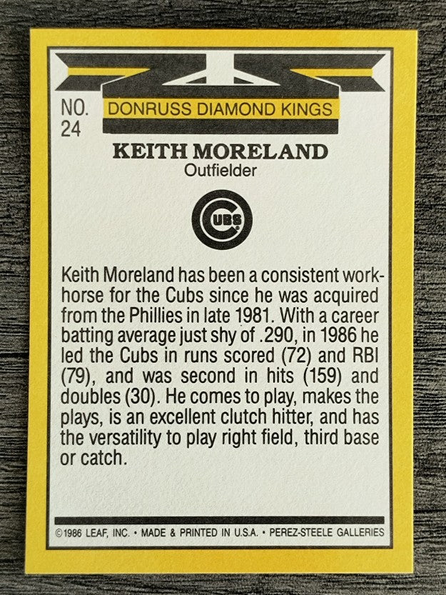 1987 Donruss #24 Keith Moreland DK