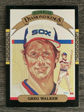 1987 Donruss #25B Greg Walker DK COR/DK banner on back colored yellow