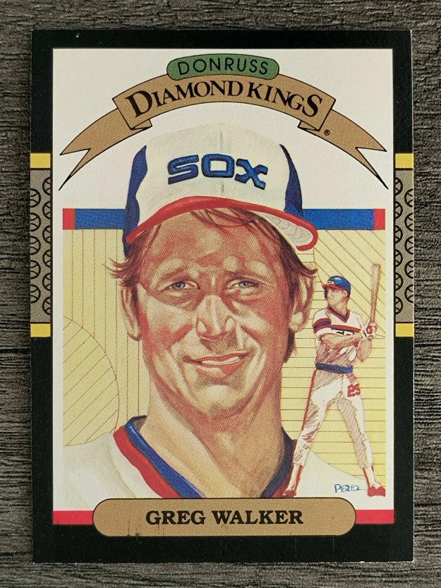 1987 Donruss #25B Greg Walker DK COR/DK banner on back colored yellow
