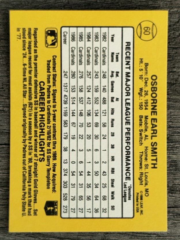 1987 Donruss #60 Ozzie Smith