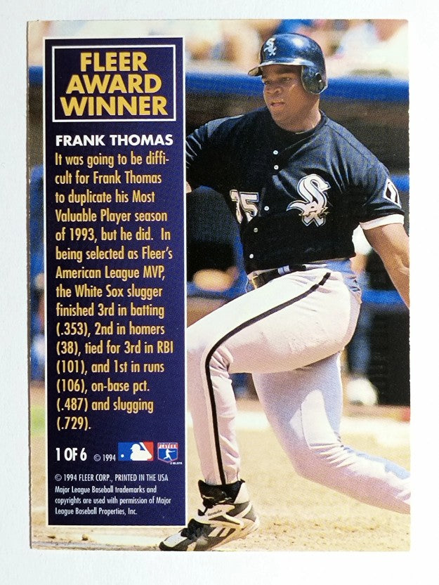 1995 Fleer Award Winners #1 Frank Thomas