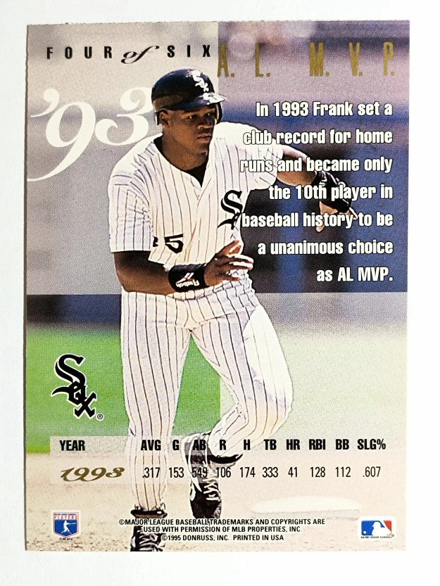 1995 Leaf Thomas #4 Frank Thomas/AL MVP