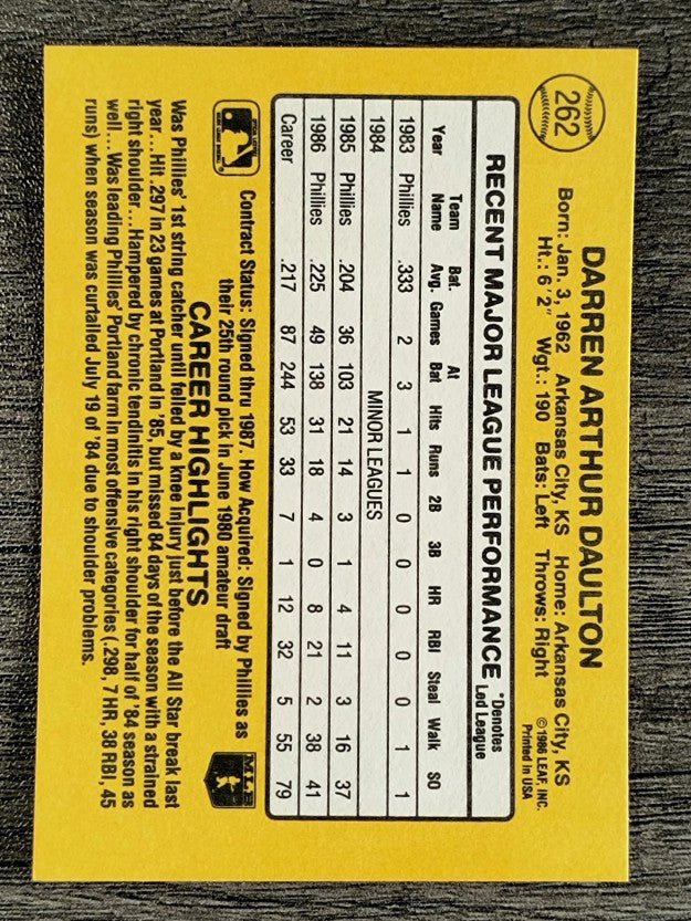 1987 Donruss #262 Darren Daulton