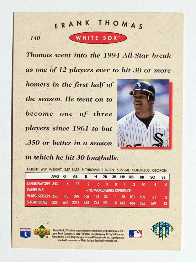 1995 SP Championship #140 Frank Thomas
