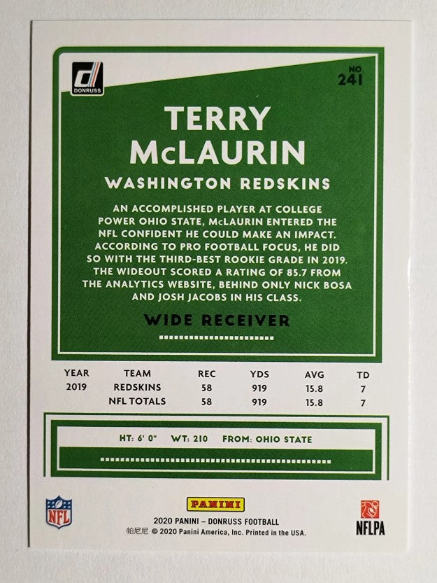2020 Donruss #241A Terry McLaurin