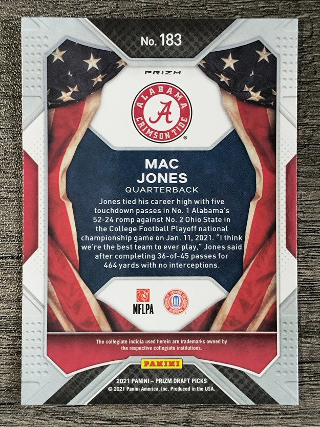 2021 Panini Prizm Draft Picks Prizms Orange Ice #183 Mac Jones AA