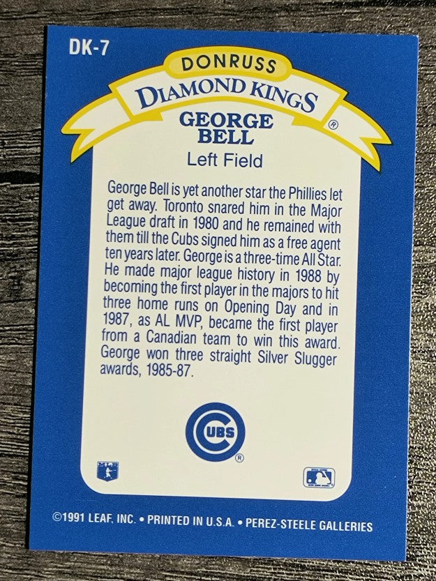 1992 Donruss Diamond Kings #DK7 George Bell