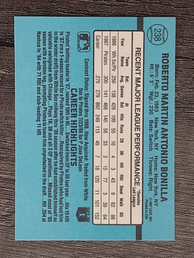 1988 Donruss #238 Bobby Bonilla