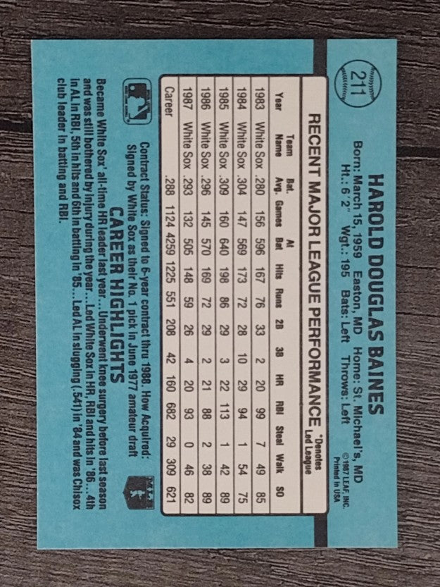 1988 Donruss #211 Harold Baines