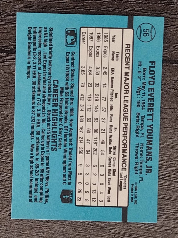 1988 Donruss #56 Floyd Youmans