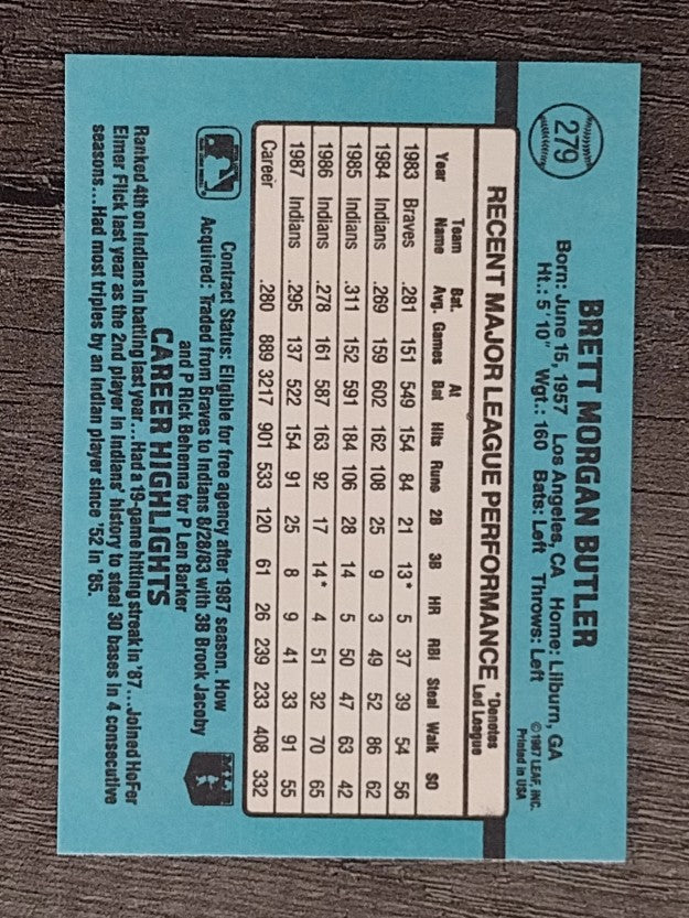 1988 Donruss #279 Brett Butler