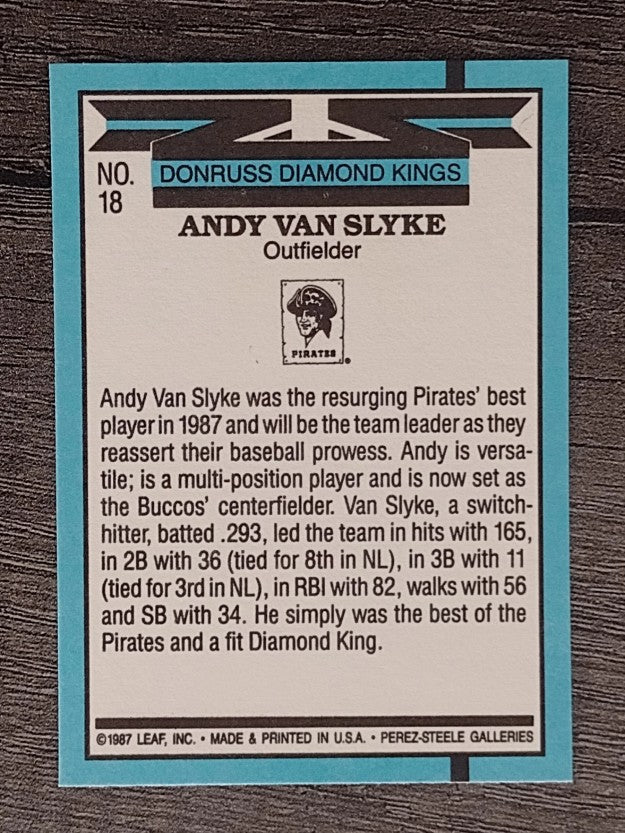 1988 Donruss #18 Andy Van Slyke DK