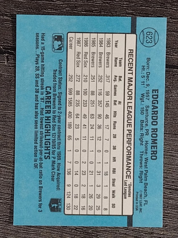 1988 Donruss #623 Ed Romero
