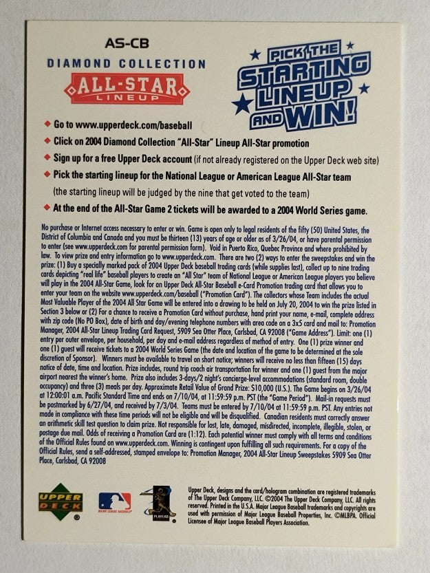 2004 UD Diamond All-Star Promo #CB Carlos Beltran
