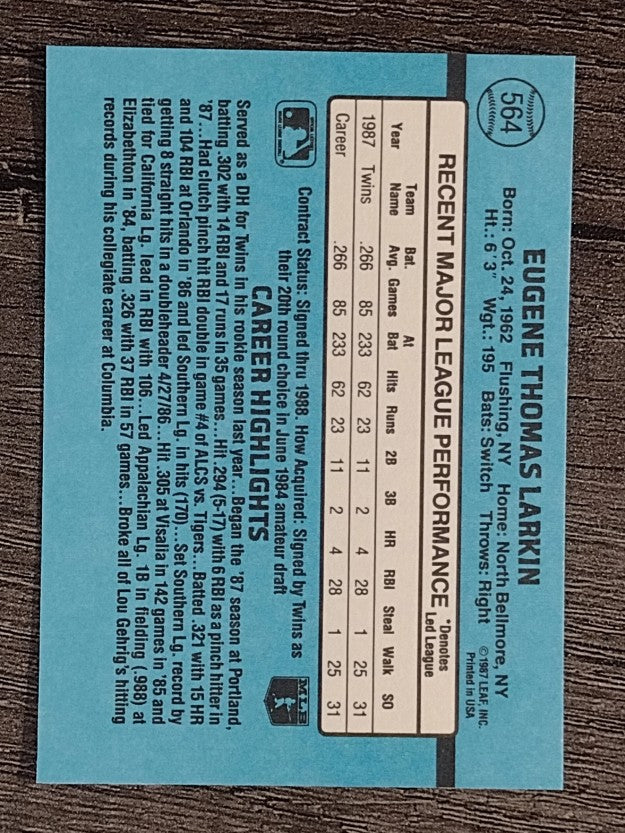 1988 Donruss #564 Gene Larkin RC
