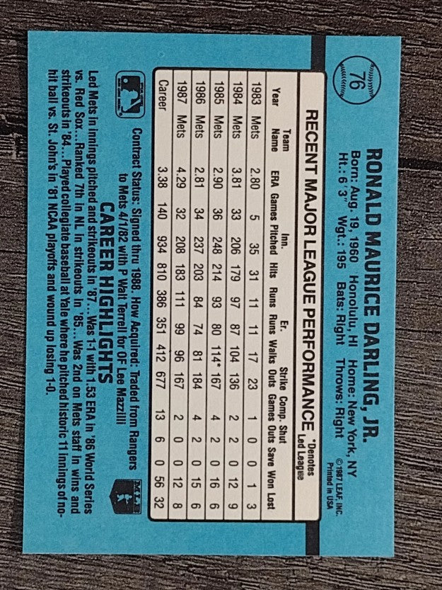 1988 Donruss #76 Ron Darling