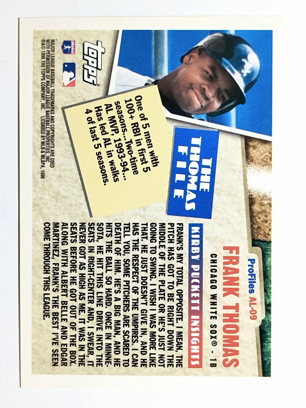 1996 Topps Profiles #AL9 Frank Thomas