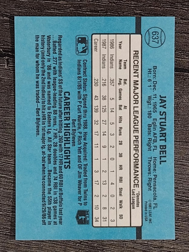 1988 Donruss #637 Jay Bell RC