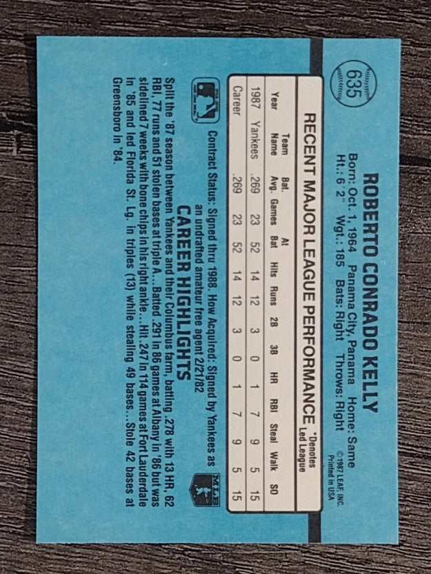 1988 Donruss #635 Roberto Kelly SP RC