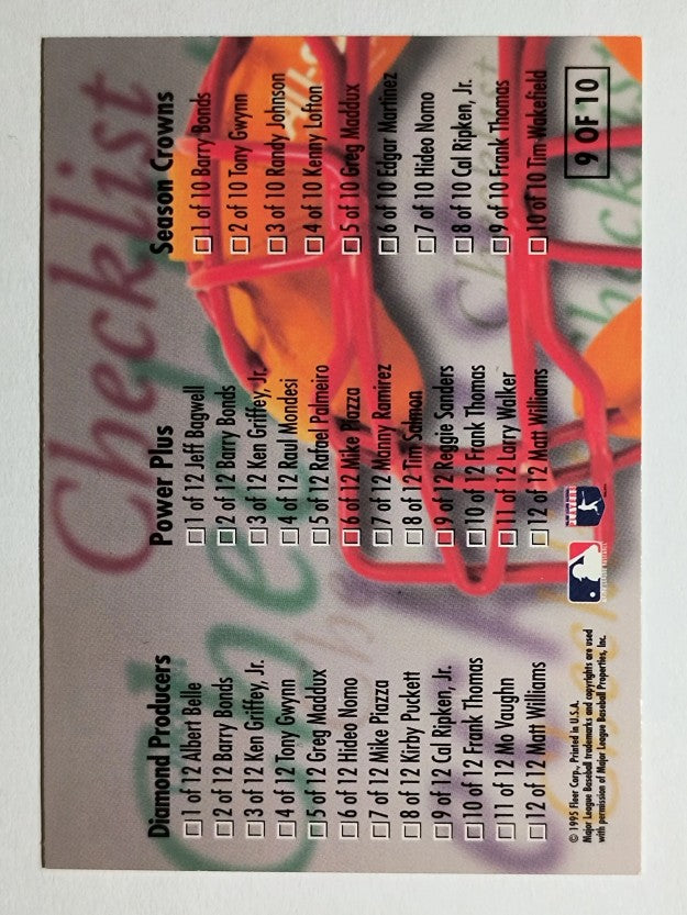 1996 Ultra Checklists #A9 Frank Thomas