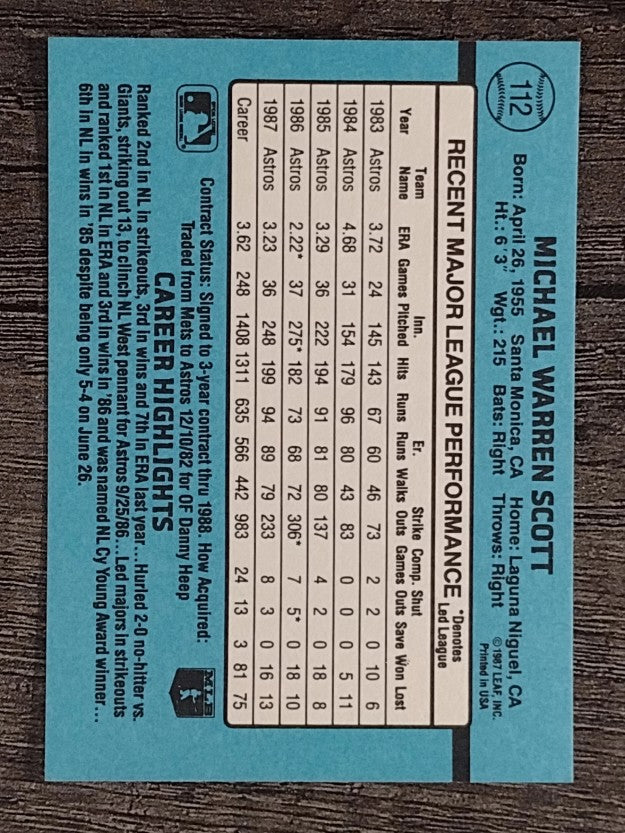 1988 Donruss #112 Mike Scott