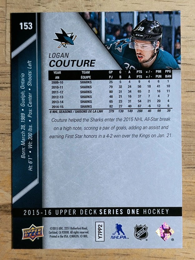2015-16 Upper Deck #153 Logan Couture