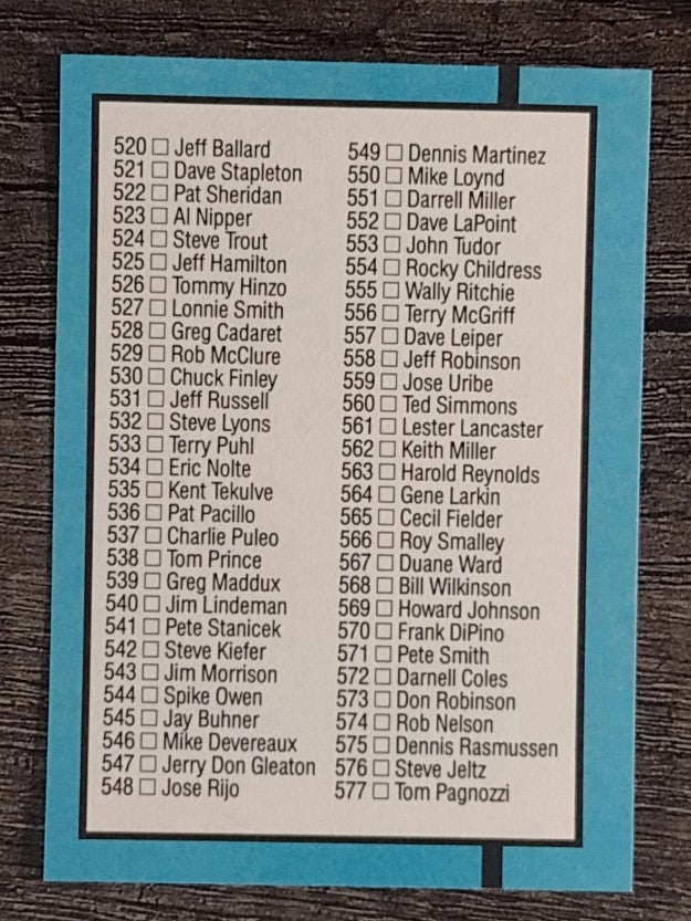 1988 Donruss #500A Checklist 468-577